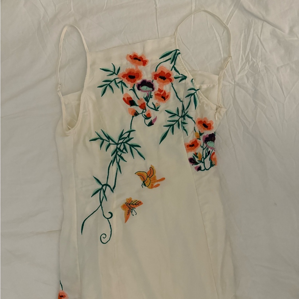 Floral Embroidered Cream dress